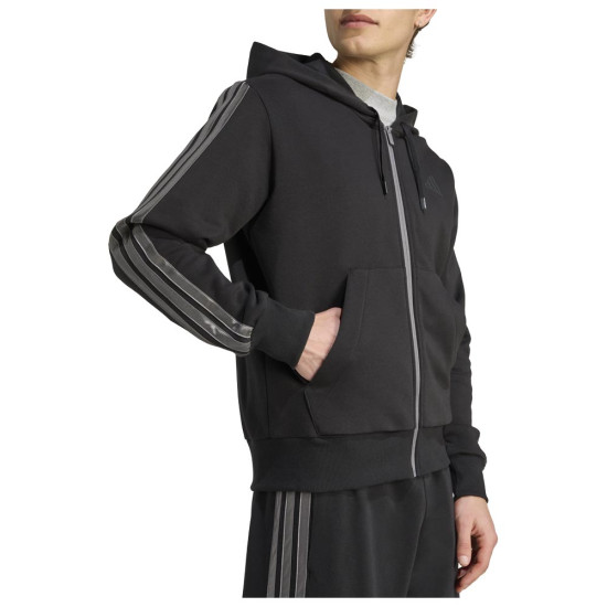 Adidas Ανδρική ζακέτα Essentials Holiday 3-Stripes Full-Zip Hoodie